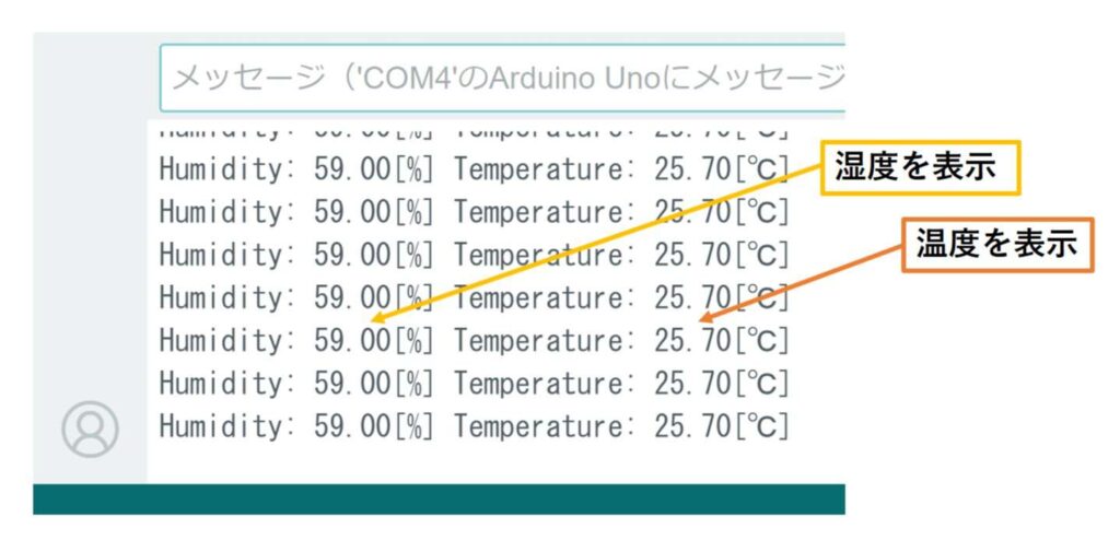 湿度と温度を表示